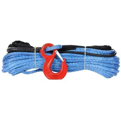 China Blue Fiber Winch Cable , 4x4 Offroad 10k PP Nylon Rope Woven Bag Packed for sale