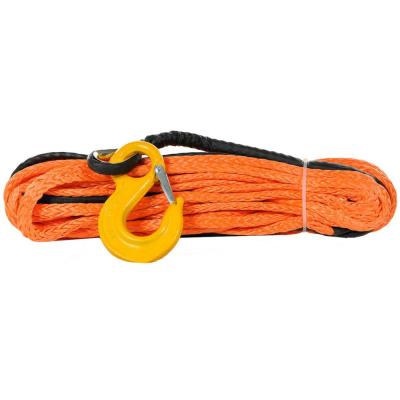 China Yellow Red Orange Synthetic Winch Rope 40 Meters Cold Condition Workable for sale