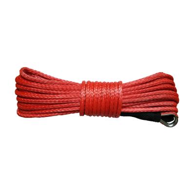 China Red Synthetic Winch Line Atv , Towing Tugging Synthetic Winch UHMWPE Fiber for sale