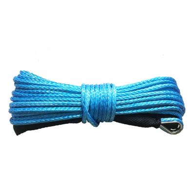 China No Kink 8mm X 15m Synthetic Winch Rope Prestretched Smooth Tight Structure for sale