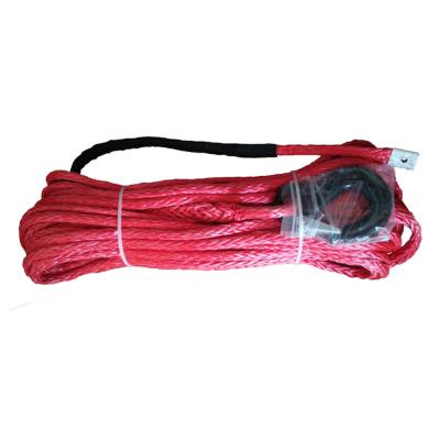 China ATV Electric Winches Red Nylon Winch Cable 10mm X 30m Minimal Stretch for sale