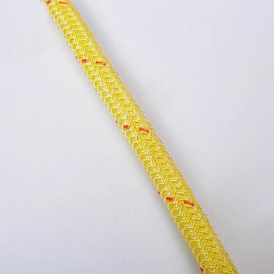 China Yellow Solid Braid Polypropylene Rope , Dyed Hollow Braid Rope Hard Wearing for sale