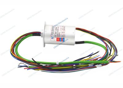 China 1000M Gigabit Ethernet Slip Ring With Flange 300rpm Precious Metal for sale
