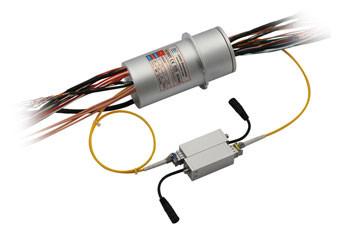 China Compact Fiber Slip Ring Rotary Joint Electrical Connector With Single Channel for sale