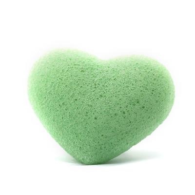 China Heart Konjac Facial Sponge Wet Bamboo Face Sponge Non Toxic for sale