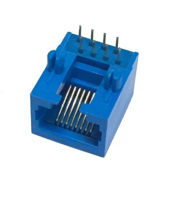 China 8P8C Right angle tab-down RJ45 single port PCB Jack for sale