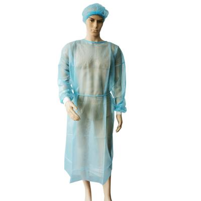 China Workshop Disposable Protective Gown PP Isolation Gown Long Sleeves for sale