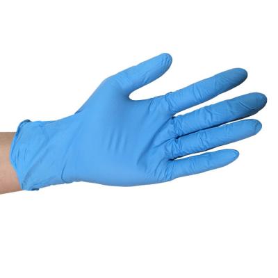 China Good Feeling Disposable Protective Gloves Blue Nitrile Gloves Powder Free for sale