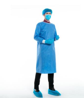 China Nonwoven Sms Standard Disposable Protective Gown Long Sleeve Antipollution for sale