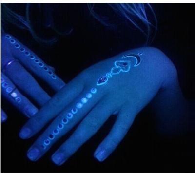 China Metallic glow in the dark temporary tattoo, glow tattoo, flash tattoo for sale