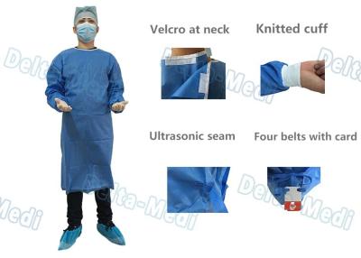 Chine Robe chirurgicale jetable de SMMS, sang liquide imperméable avec des serviettes de main pour la chirurgie à vendre