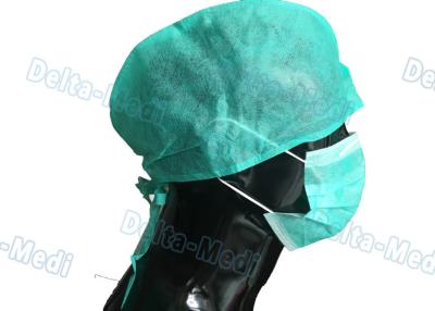 China Green Medical Disposable Surgical Caps Non Woven Tie On Back Type For Hospital for sale