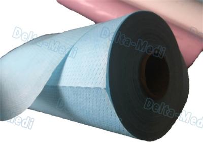 China Perforated Hospital Bed Sheets Disposable Examination Table Cover Roll PE Coated for sale