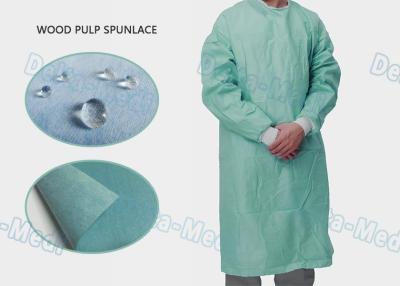China High Performance Disposable Standard Surgical Gown Wood Pulp Spunlace With 4 Waist Belts for sale