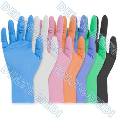 China White Non Sterile Powdered Nitrile Examination Gloves for sale