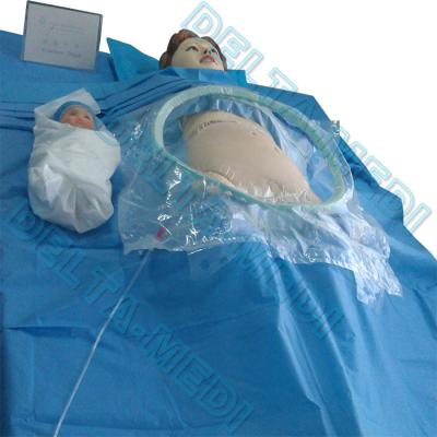 China ETO Sterile Dark Blue Disposable Medical Drapes For C Section for sale