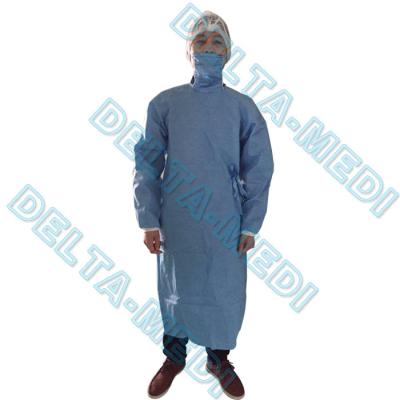 China Impervious Sterile SMS SMMS SSMMS Disposable Surgical Gown Integrated Mask for sale