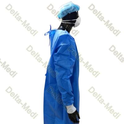 China SBPP SMS Sterile Disposable Surgical Gown with Knitted Cuff for sale