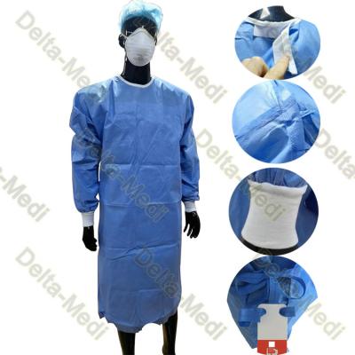 China PP SMS Reinforced Disposable Surgeon Gown For Operation Surgery for sale
