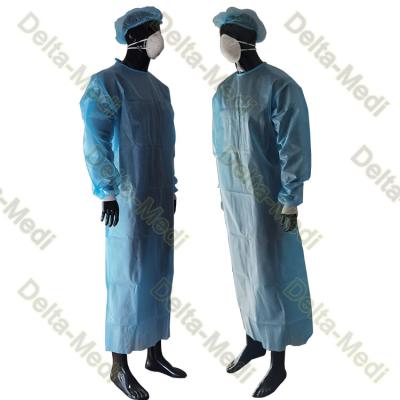 Chine La robe chirurgicale pp du niveau 3 stériles d'AAMI a enduit le Velcro de ceintures du PE 2 sur la manchette de Kintted à vendre