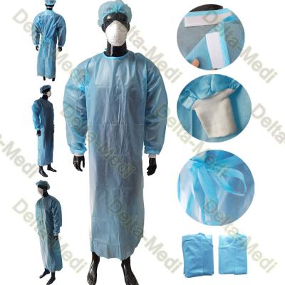 China Vestido quirúrgico disponible PE cubierto PP estéril 20g del EN 13795 a 60g en venta