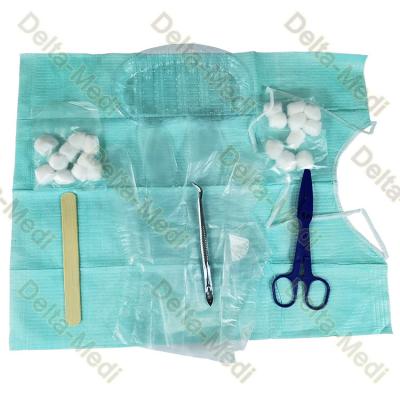 China Oral Care Kit Disposable Surgical Kits With Bib Gloves Cotton Ball Tongue Depressor for sale