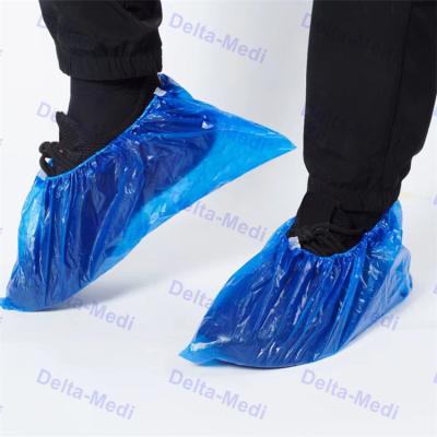 China CPE Disposable Surgical Shoe Covers PE Anti Slip Plastic Waterproof Boot Cover for sale