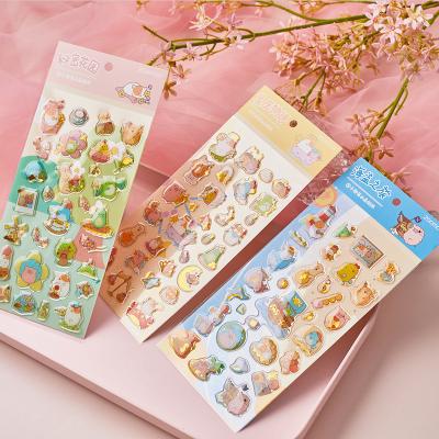 China OEM Cute Design 3D Epoxy Stickers Crystal Sticker Stationery Decorative PVC Sticker For Kids Cartoon for sale