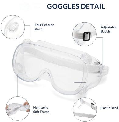 China Anti Virus Clear Anti Virus Ppe Safety Goggles for sale