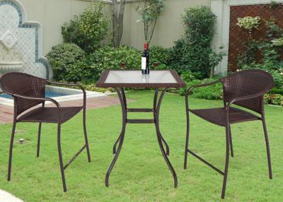 China Novel And Simple 3 Piece Rattan Dining Set , Outdoor Bar Set Furniture for sale