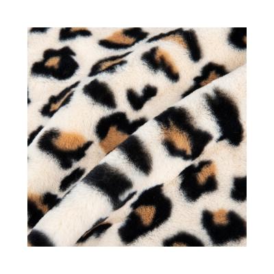 China 100% Polyester Super Soft Leopard Print Rabbit Fur Faux Fur Fabric for Garment Making for sale