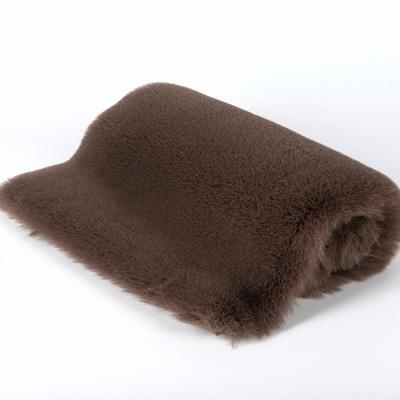 China Polyester Long Pile Faux Fur Trim Fabric for Super Soft Faux Rabbit Fur Look and Feel for sale