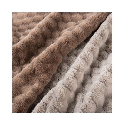 China Customized Color Soft Brushed Faux Rabbit Fur Fabric for Garment/Home Textile/Slipper for sale