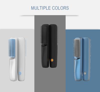 China ABS Stainless Steel 210 Degree Ionic Rechargeable Hair Straightener Brush for sale