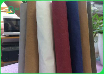 China Natural Washable Uncoated Kraft Paper Fabric 0.3mm - 0.8mm Thickness For Tote Bag for sale