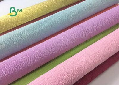 China Colored Double Sided Crepe Paper Roll 52cm x 250cm For Decorations for sale