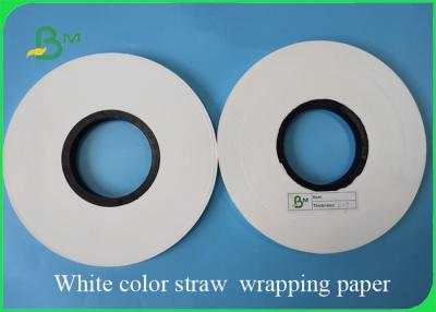 China 28GSM White Color Straw Wrapping Paper FDA & FSC Width 22mm / 25mm / 28mm for sale