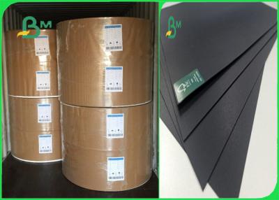 China 350gr 400gr Wood / Recycle Pulp Stable No Fading Black Cardboard For High - Grade Box for sale