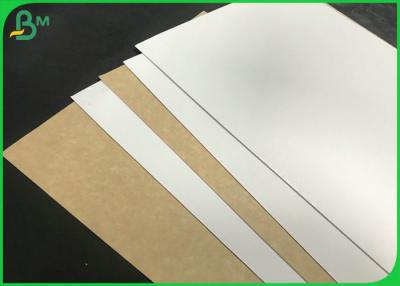 China Flip Sided Kraft Paper Board White Solid Surface Brown Color Back For Food Box for sale