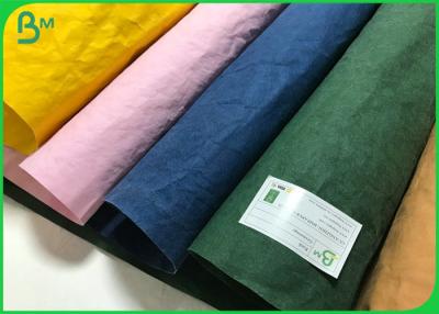 China Biodegradable Washable Paper Multi Coloured 0.55mm Washed Paper For Plant Bag for sale