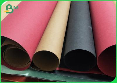 China 0.55MM / 0.3MM Double Side Smooth Kraft Paper Roll Washable Black for sale
