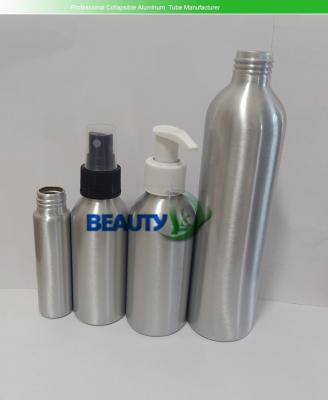 China Cosmetic Perfume Aluminum Containers Toner Bottles with Spray Pumps for sale