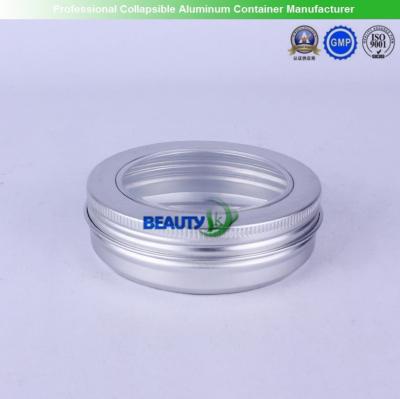 China 100ml  Empty Cosmetic Cream packaging Aluminum Jars with clear Windows for sale