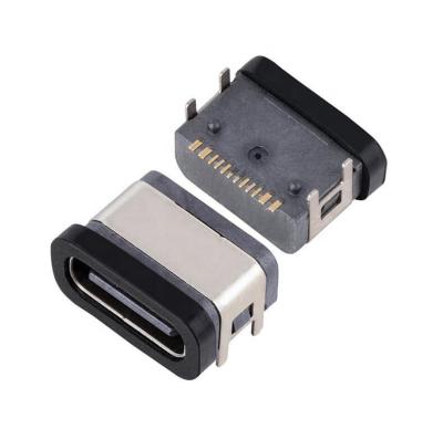 China 16pin USB C TYPE Female Connector Waterproof Type-c Socket UsbSMT IPX7 for sale