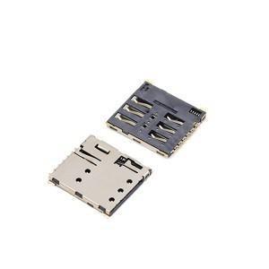 China Nano Type 6 Pin Sim Card Connector LCP Push Push Sim Connector For Moblie Phone for sale
