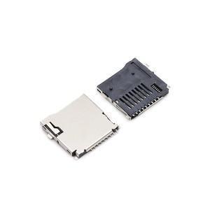 China LCP Micro SD Memory Card Connectors Socket Push Push T Flash 9 Pin Female Type for sale