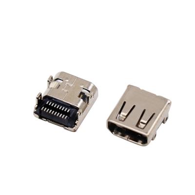 China Gold Plated Micro HDMI Cable Connectors 19 pin DIP+SMT d type female connector for sale