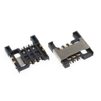 China Insertion Type Sim Card Socket Connector 6 Pin Height 2.9mm Card Connector for sale