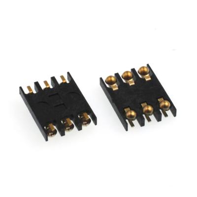 China Spherical Shrapnel 6 Pin SIM Card Socket Connector SMT 1.5mm 2.0mm Height for sale