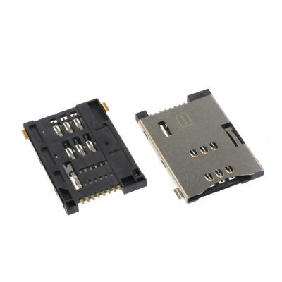 China 2.2mm Height Micro Sim Card Connector Sockets 8 Pin Push Extended Type for sale